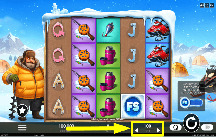 Ice Bass CAST YOUR WAGER.