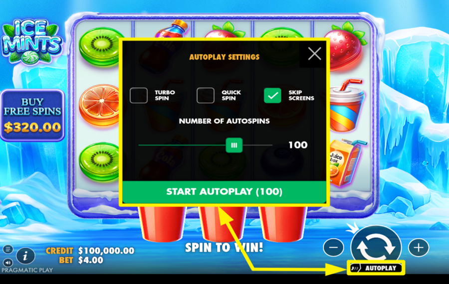 Ice Mints ACTIVER LA LECTURE AUTOMATIQUE.