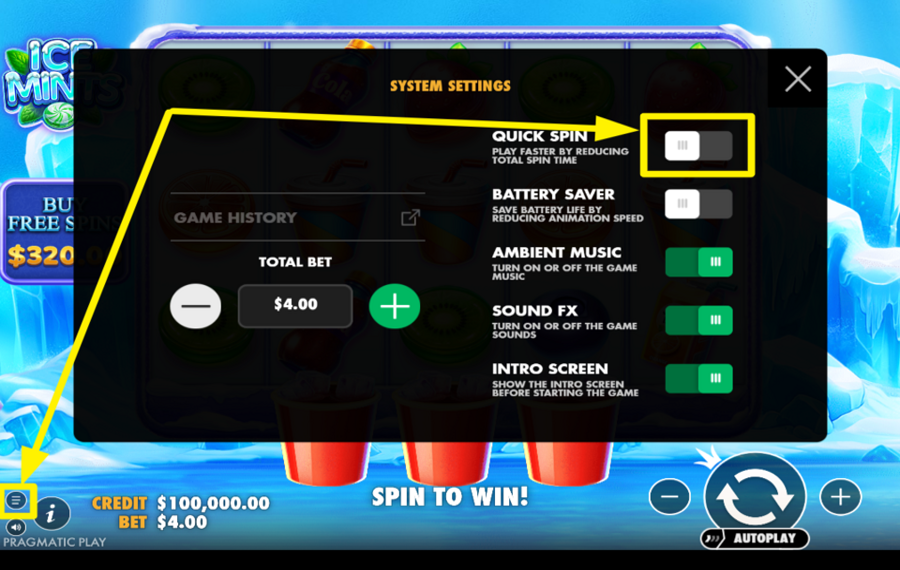 Ice Mints ACCÉLÉREZ LES TOURS.