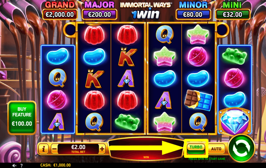 Immortal Ways 1Win CONTROLA LA VELOCIDAD DEL JUEGO.