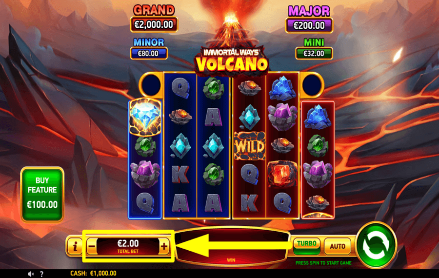 Immortal Ways Volcano ВЫБЕРИТЕ СТАВКУ.