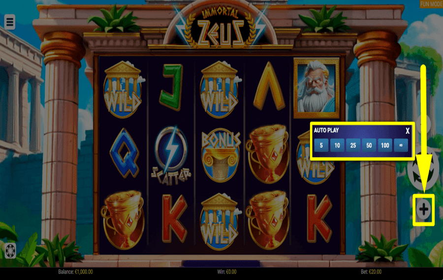 Immortal Zeus CONTINUER AUTOMATIQUEMENT.