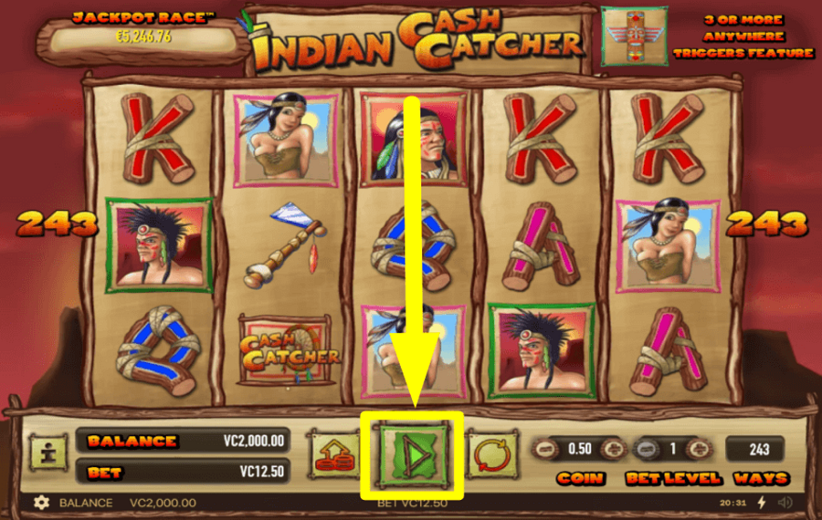 Indian Cash Catcher CLIQUEZ SUR « JOUER » POUR TOURNER.