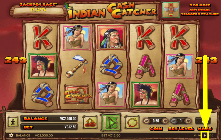Indian Cash Catcher ACTIVEZ LA FONCTION « QUICK SPIN ».