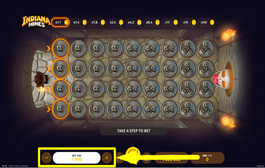 Indiana Mines SÉLECTIONNEZ LE JEU.