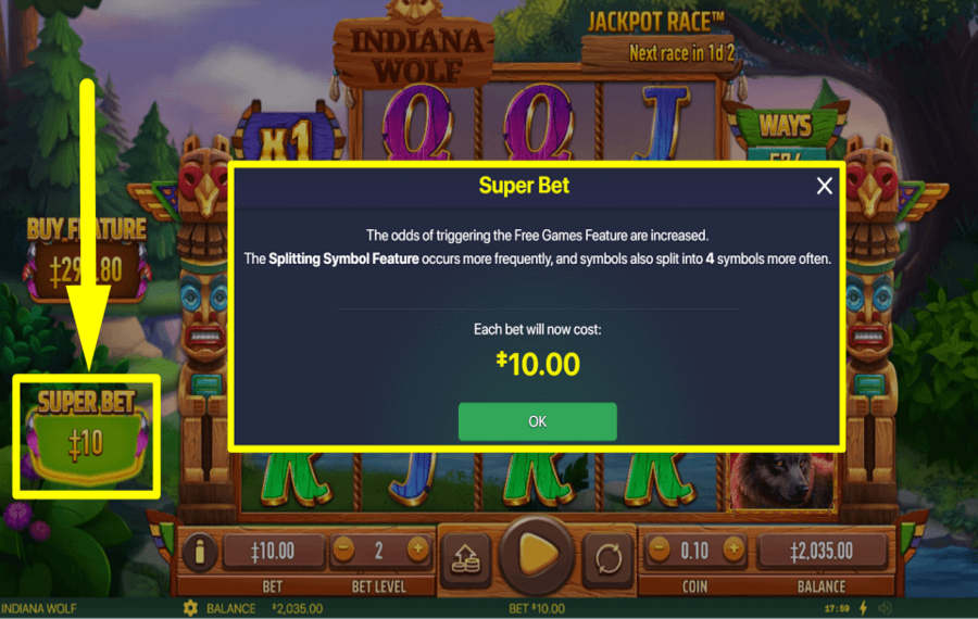 Indiana Wolf APPLY EXTRA BETS.