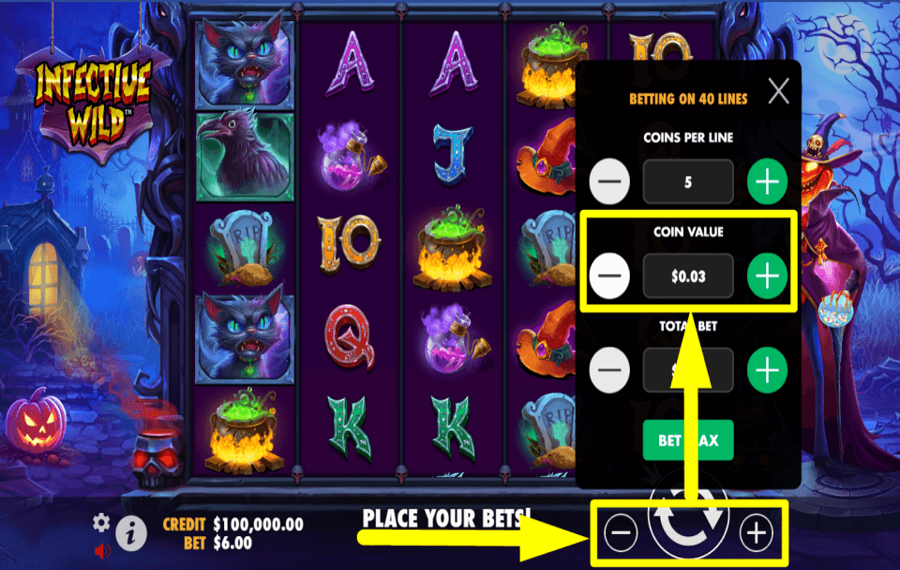 Infective Wild PICK A COIN VALUE.