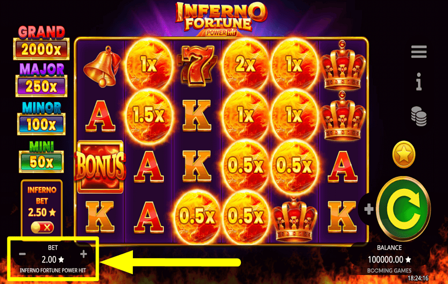 Inferno Fortune Power Hit ATTRIBUEZ VOTRE PARI.