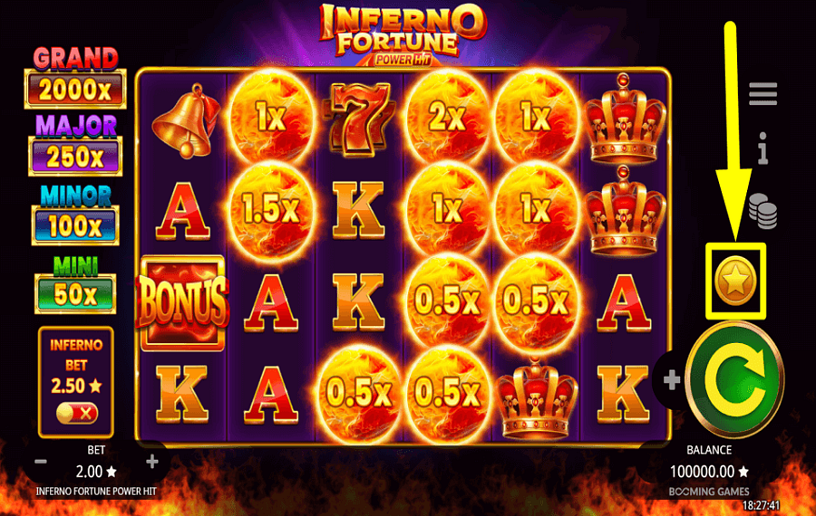 Inferno Fortune Power Hit OBTENEZ LE BONUS.