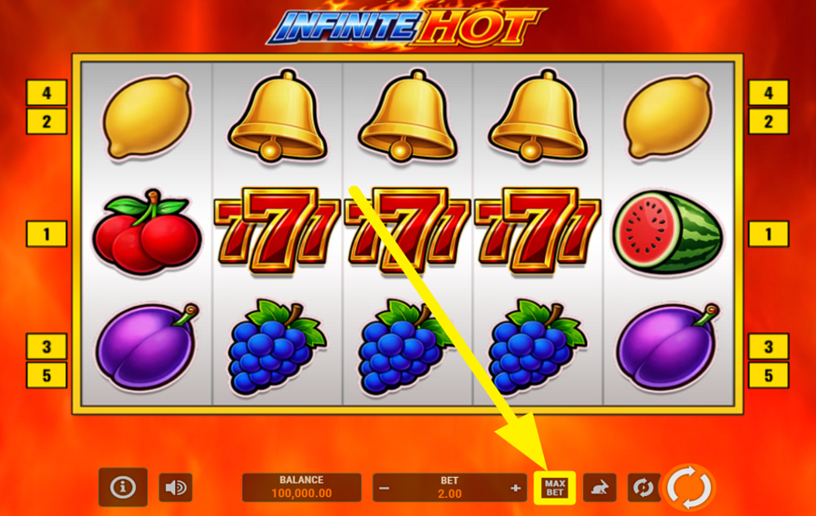 Infinite Hot АКТИВИРУЙТЕ УРОВЕНЬ МАКСИМАЛЬНЫХ СТАВОК.