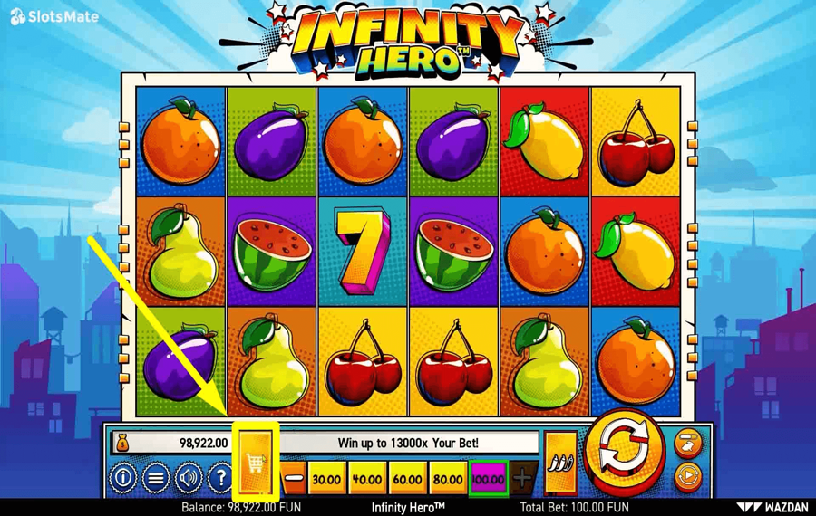 Infinity Hero Using the optional “Bonus Buy” feature.