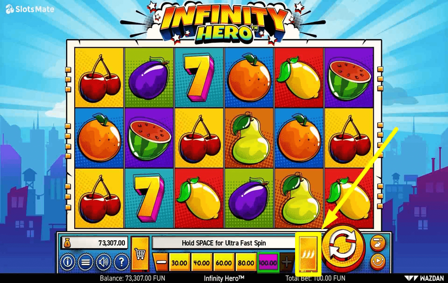 Infinity Hero Using the optional “Volatility” button.