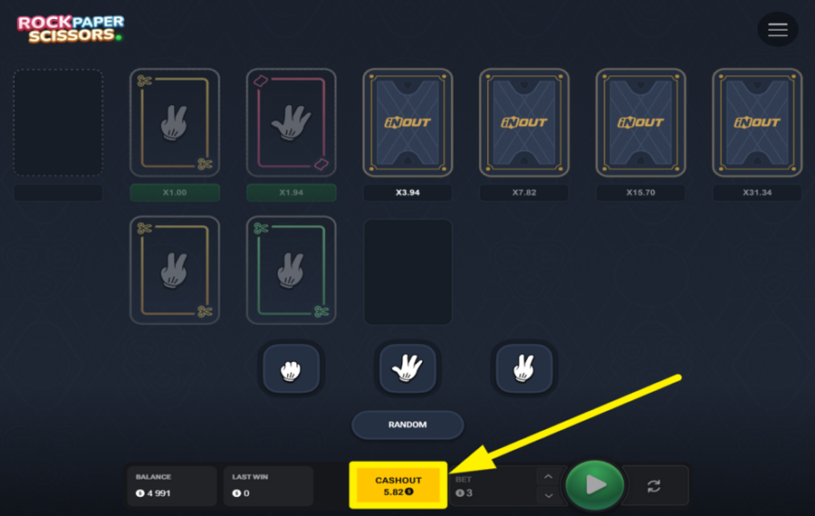 InOut Rock Paper Scissors LÖSEN SIE IHRE GEWINNE AUS.