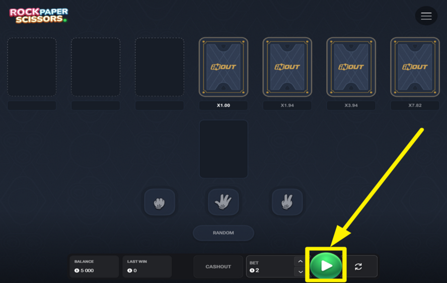 InOut Rock Paper Scissors BEGINNEN SIE EINE RUNDE.