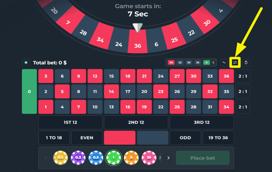 InOut Roulette VOUS SOUHAITEZ REPRENDRE LE DERNIER PARI ?