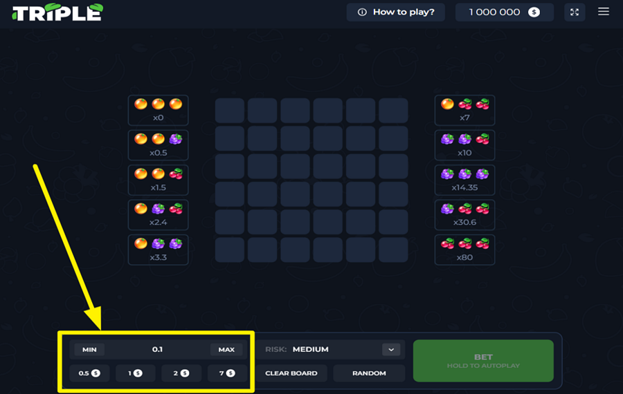 InOut Triple SET YOUR BET.