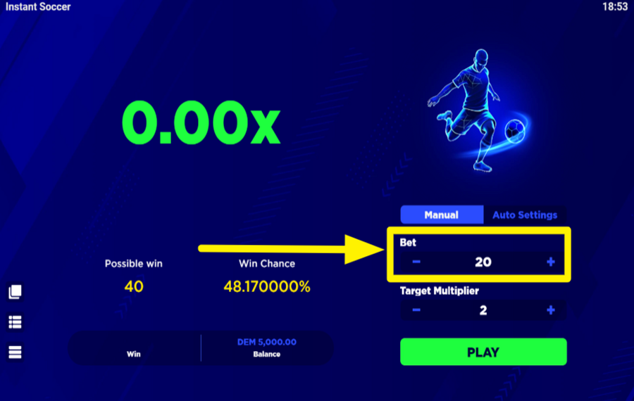 Instant Soccer ВЫБЕРИТЕ СТАВКУ.
