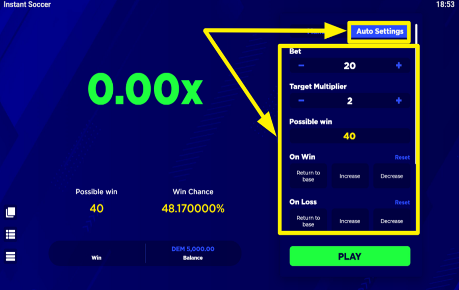 Instant Soccer ВКЛЮЧИТЬ АВТОВОСПРОИЗВЕДЕНИЕ. 