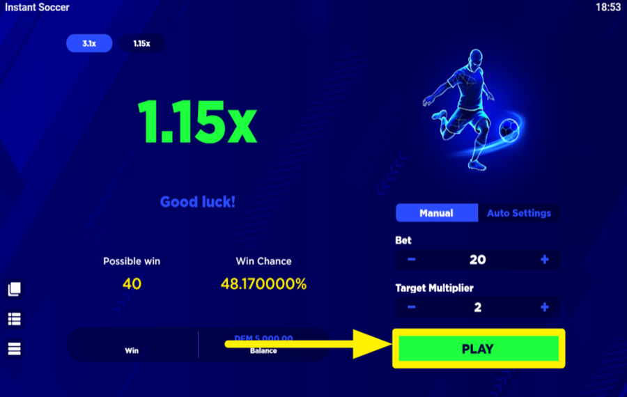 Instant Soccer НАЧНИТЕ ДЕЙСТВИЕ!