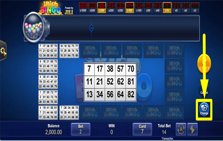 iRich Bingo MESCOLA LE CARTE.