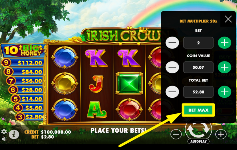 Irish Crown ACTIVATE THE ULTIMATE WAGER LEVEL.