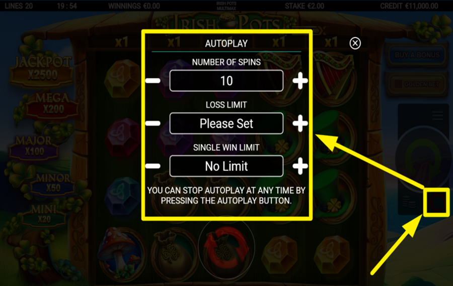 Irish Pots MultiMax LÖSEN SIE AUTOMATISCHE SPINS AUS.