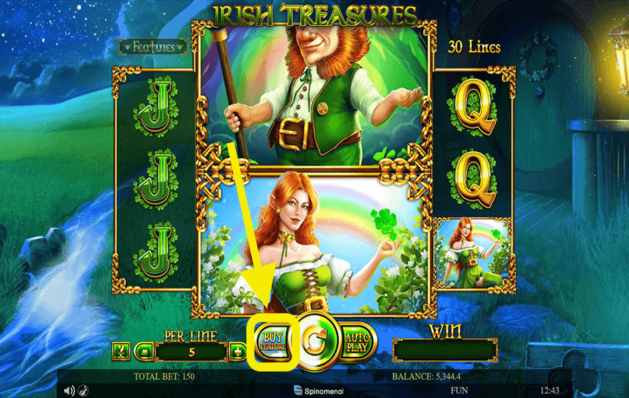 Irish Treasures Über die optionale Schaltfläche „Feature kaufen“.