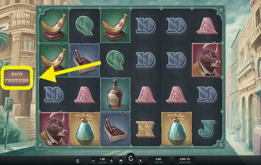 Iron Bank Utilizzando la funzione opzionale "Bonus Buy".