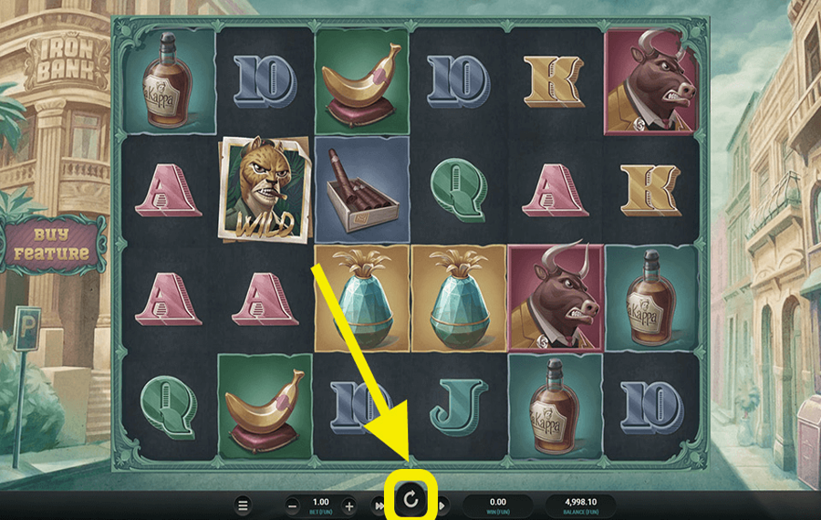 Iron Bank Fare clic/toccare il pulsante "Gira".