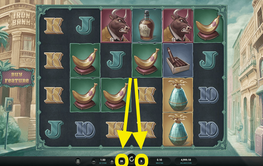 Iron Bank Utilizzando le funzioni opzionali “Riproduzione automatica” e “Turbo”.