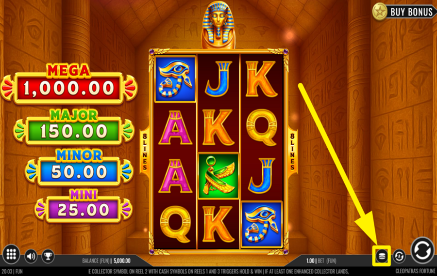 Iron Dog Studio Cleopatras Fortune DETERMINE YOUR WAGER.