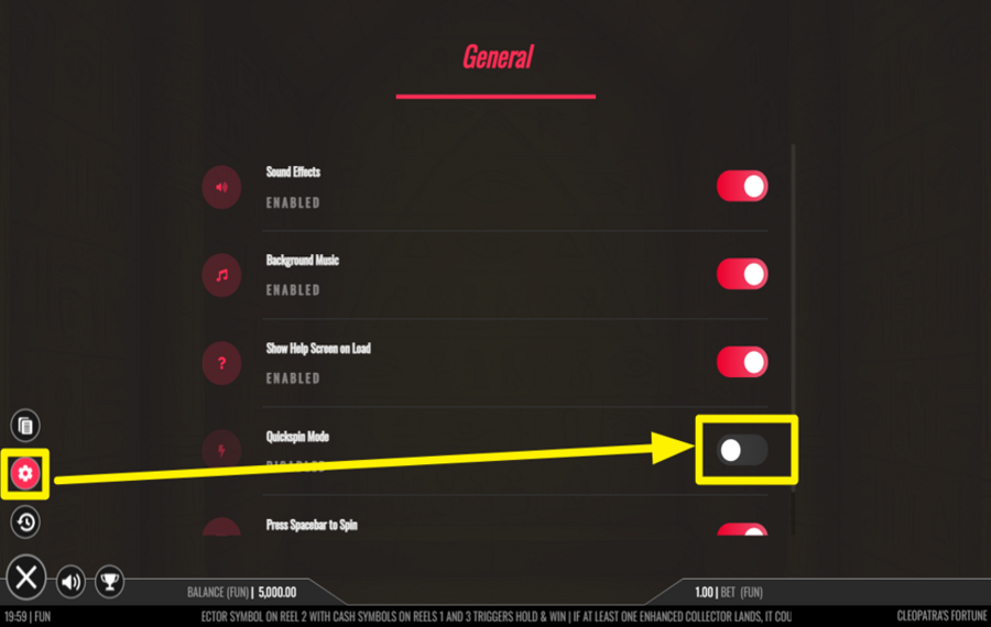 Iron Dog Studio Cleopatras Fortune ACCELERATE THE SPINS.