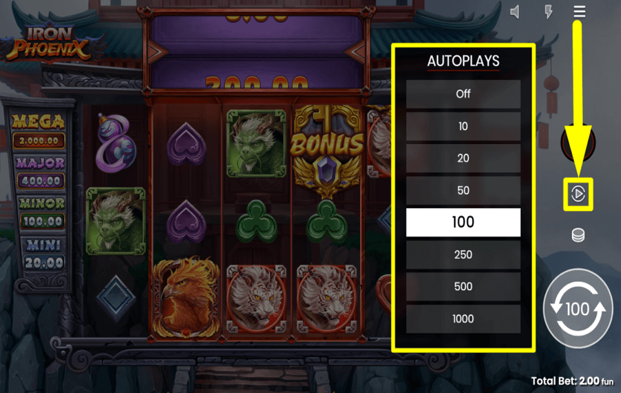 Iron Phoenix START AUTOPLAY.