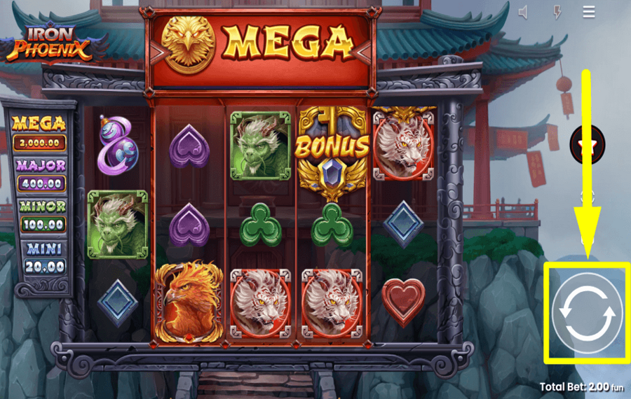 Iron Phoenix SPIN FOR REWARDS.