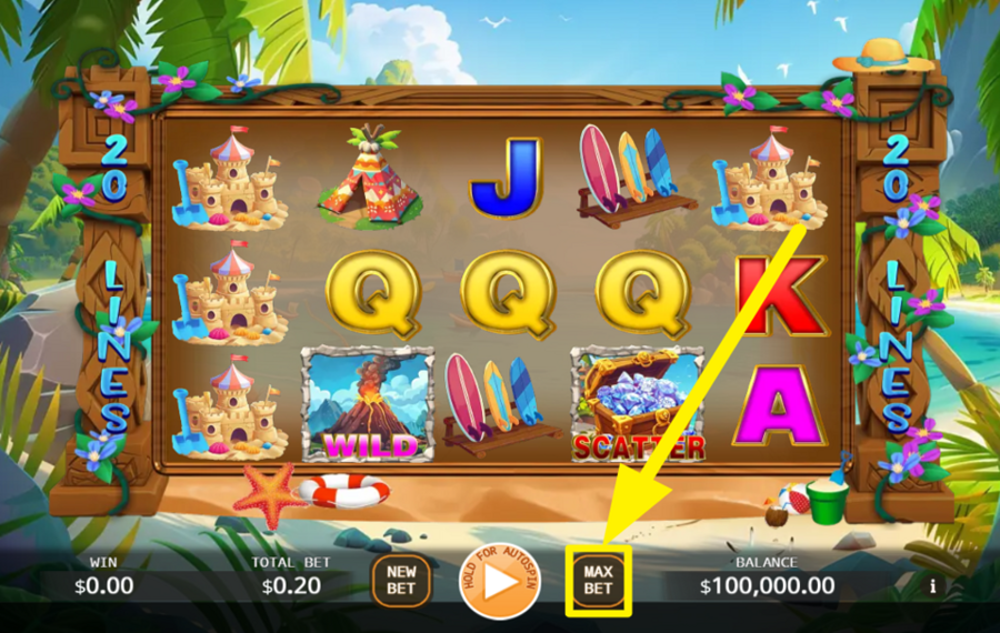 Island Paradise ОПРЕДЕЛИТЕ МАКСИМАЛЬНУЮ СУММУ СТАВКИ.