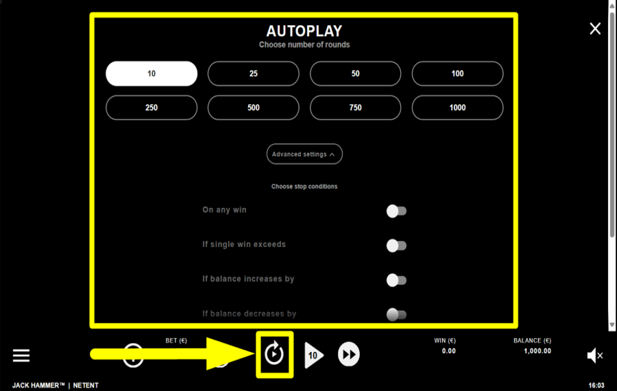 Jack Hammer ВЫБИРАЙТЕ АВТОМАТИЧЕСКИЕ ВРАЩЕНИЯ.