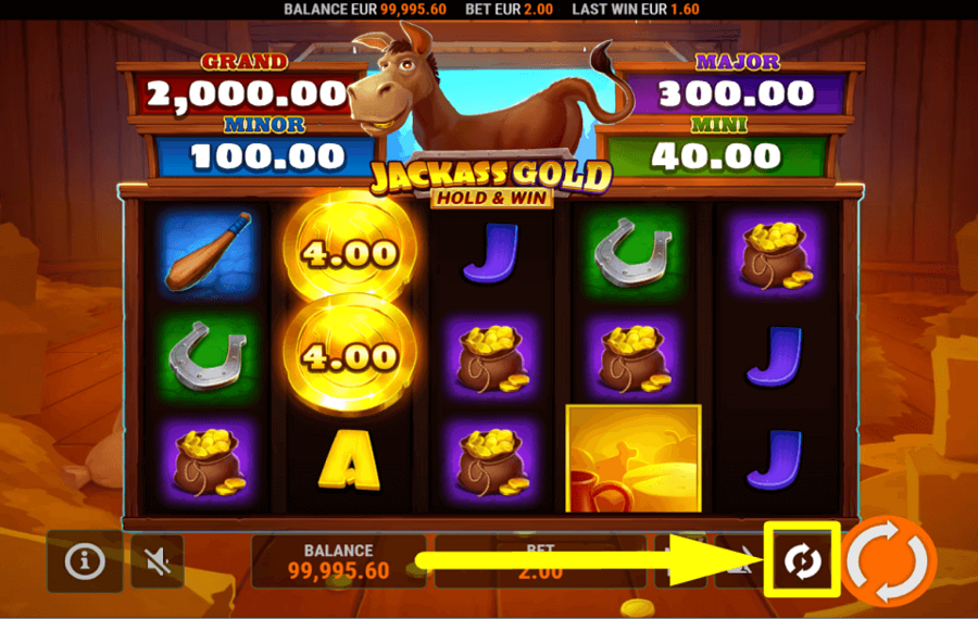 Jackass Gold Hold and Win START AUTOPLAY.