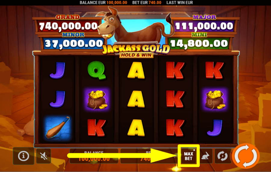 Jackass Gold Hold and Win STAKE ALL CREDITS.