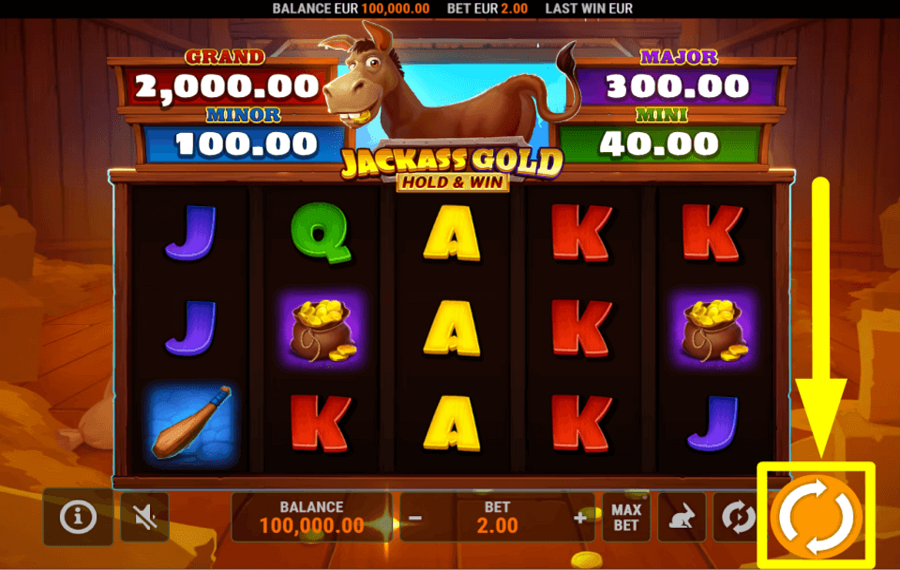 Jackass Gold Hold and Win SPIN TO WIN.