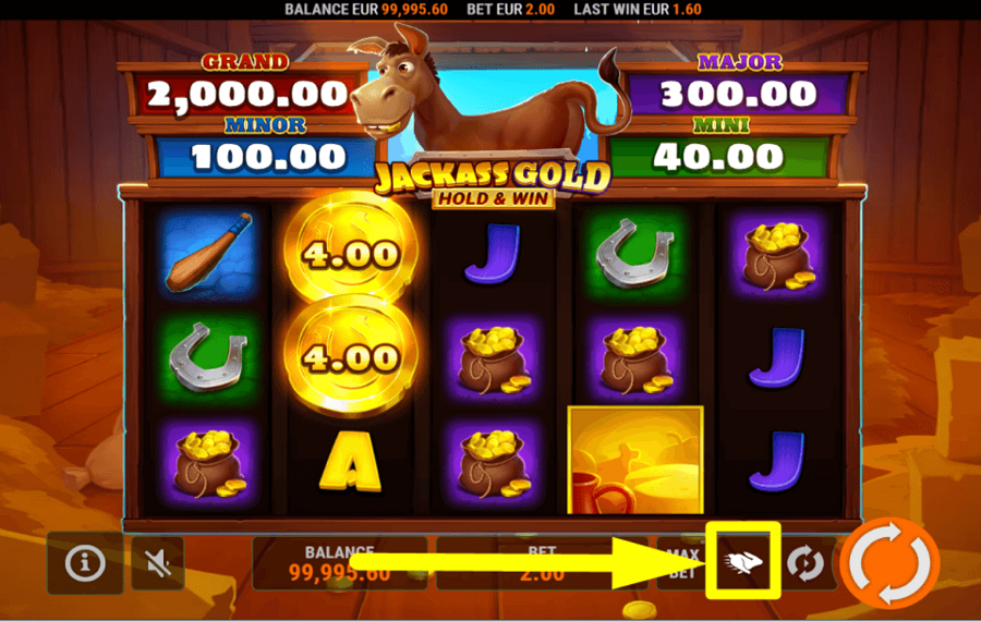 Jackass Gold Hold and Win SPEED UP THE GAME.