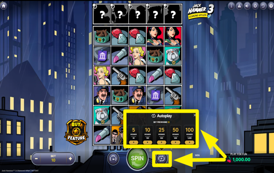 Jack Hammer 3 WÄHLEN SIE AUTOMATISCHE SPINS.