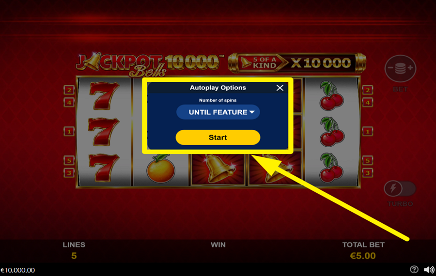 Jackpot Bells 10000 SPIN THE REELS AUTOMATICALLY.