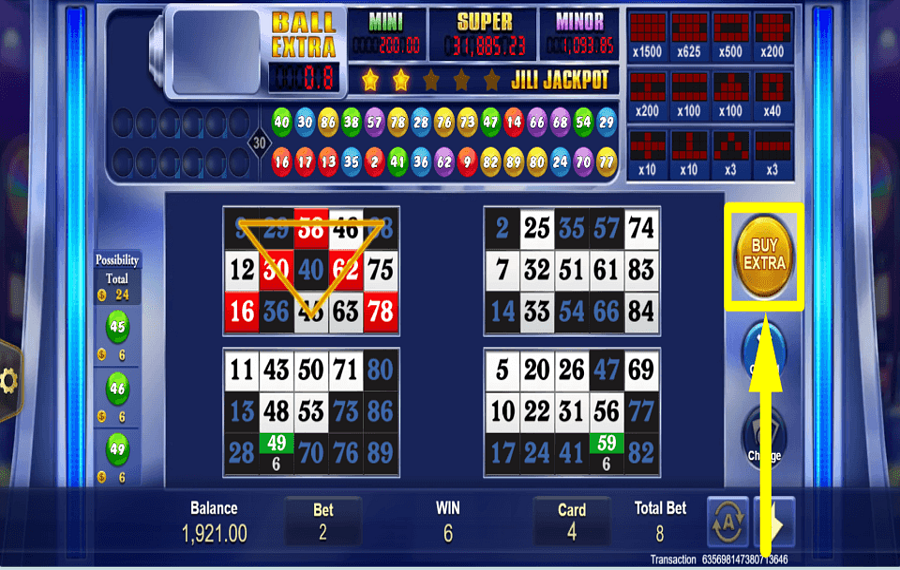 Jackpot Bingo ACQUISIRE PIÙ PALLE.