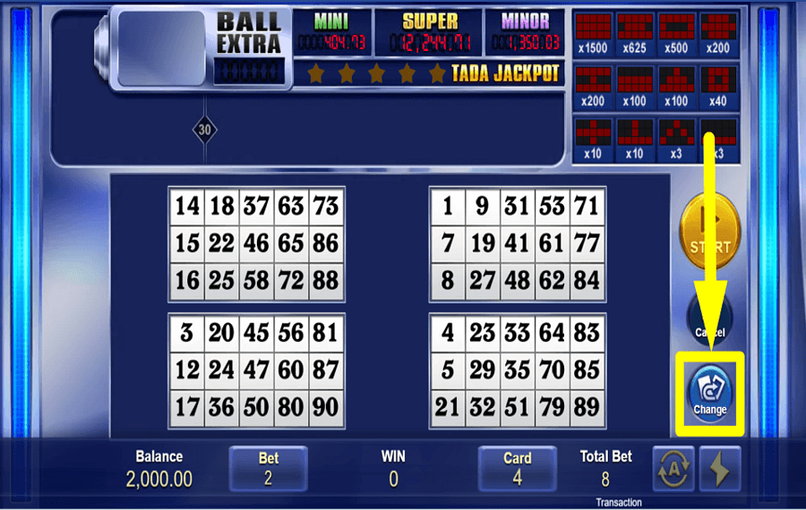 Jackpot Bingo VERÄNDERE DIE KARTEN.