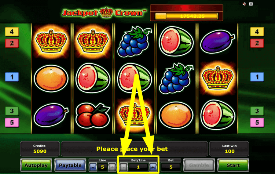 Jackpot Crown Platzieren Sie Ihren Gesamteinsatz.
