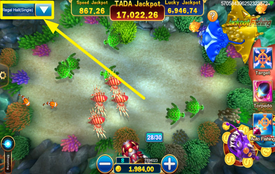 Jackpot Fishing ENTREZ DANS UNE SALLE.