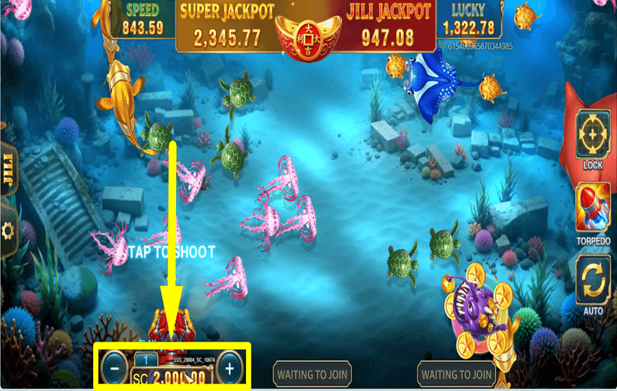 Jackpot Fishooter Shoot and Win CAST YOUR BET.