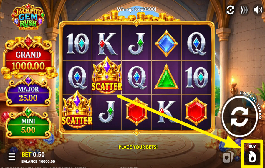 Jackpot Gem Rush Hold and Win UNLOCK A BONUS ROUND.