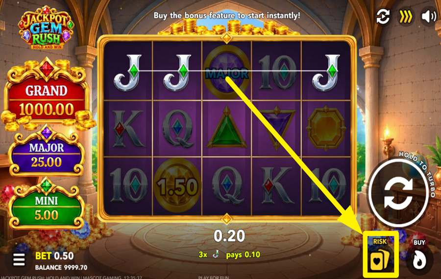 Jackpot Gem Rush Hold and Win TRY YOUR LUCK!