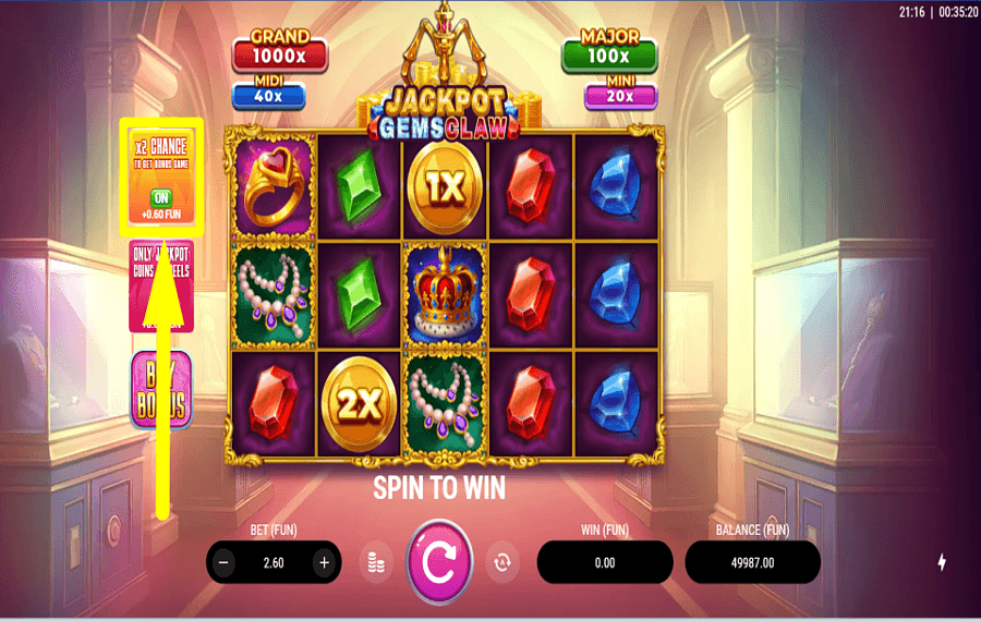 Jackpot Gems Claw AMPLIFIER LES CHANCES.